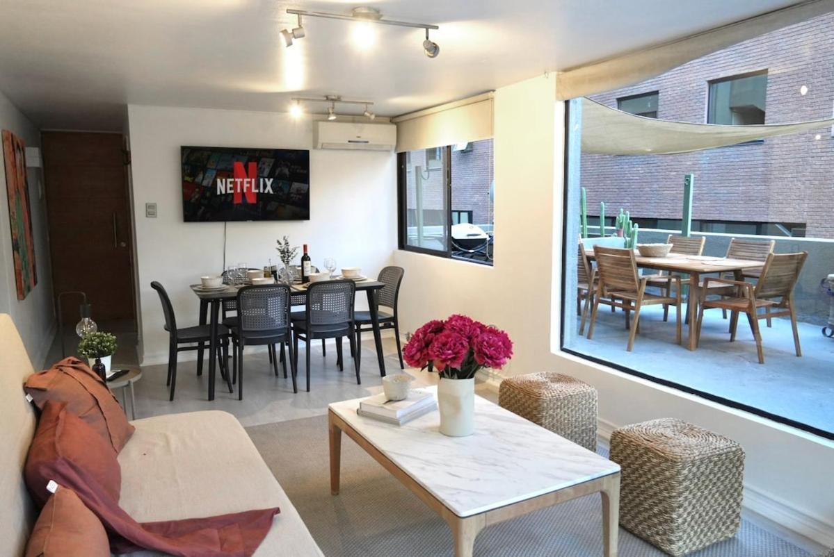 Apartamento Terraza, Jardin Y Diseno A Pasos Del Costanera Center Santiago